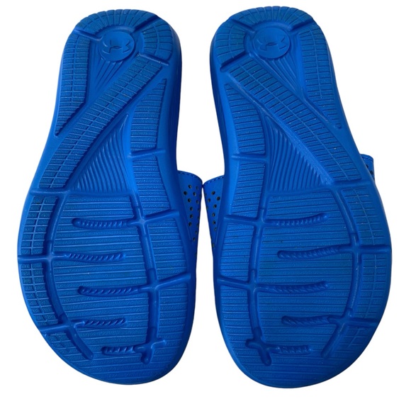 Bundle Of 2 Under Armour Boys Blue Slide Sandals Size 2Y/3Y - Picture 6 of 14